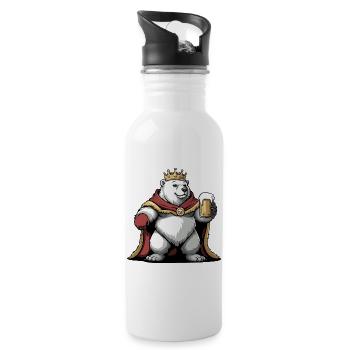 Polar Bear Beer King - Water bottle with straw - white - Right