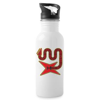 Rote Abstract Shape E-Gitarre - Trinkflasche mit integriertem Trinkhalm - Weiß - Rechts