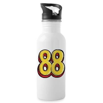 88 Number Colorful - Water bottle with straw - white - Right