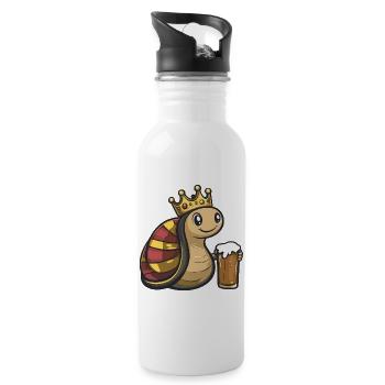 Snail Beer King - Water bottle with straw - white - Right