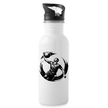 Volleyball Player Silhouette - Water bottle with straw - white - Right
