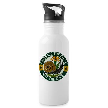 Embrace the Pace Not the Race - Water bottle with straw - white - Right
