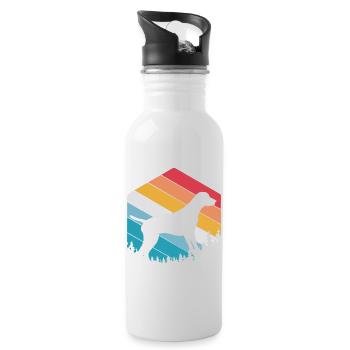 German Pointer Dog German Shorthair - Water bottle with straw - white - Right