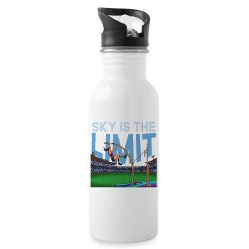 Sky is the Limit: Stabhochsprung - Trinkflasche mit integriertem Trinkhalm - Weiß - Rechts
