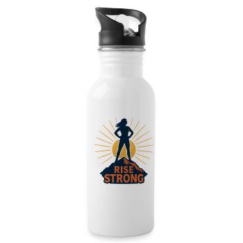 Rise Strong Bergsteigerin - Trinkflasche mit integriertem Trinkhalm - Weiß - Rechts
