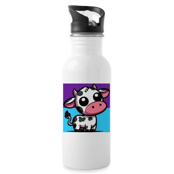 cow - Water bottle with straw - white - Right