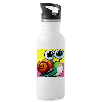 Snail - Water bottle with straw - white - Right