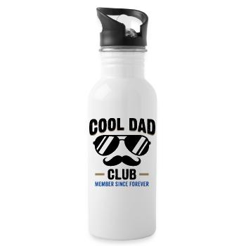 Cool Dad Club, Lustiges Vatertag Papa Shirt - Trinkflasche mit integriertem Trinkhalm - Weiß - Rechts