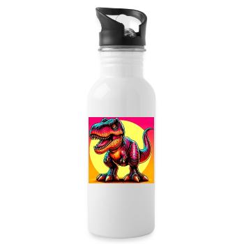 dinosaur - Water bottle with straw - white - Right