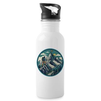 Motif du sommet de l’aventure alpiniste - Gourde avec paille intégrée - blanc - Droite