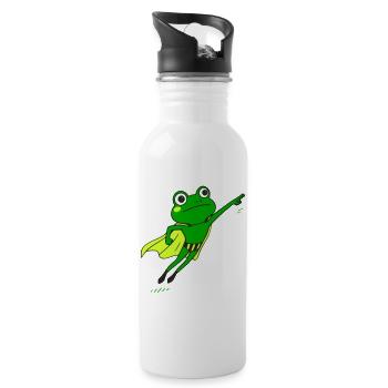 Héros grenouille en supercape - Gourde avec paille intégrée - blanc - Droite