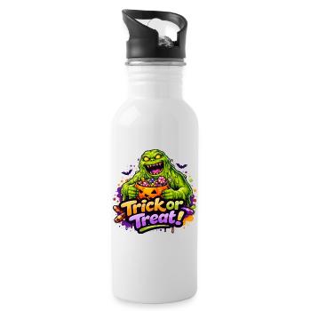 Slime Monster Trick-or-Treat - Water bottle with straw - white - Right