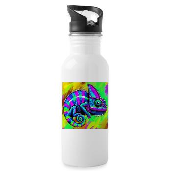 chameleon - Water bottle with straw - white - Right