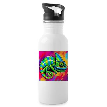 chameleon - Water bottle with straw - white - Right