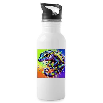 Gecko - Water bottle with straw - white - Right