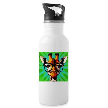 giraffe - Water bottle with straw - white - Right