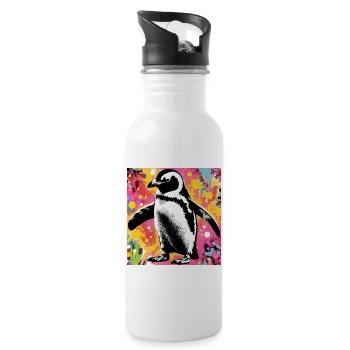 pingouin - Gourde avec paille intégrée - blanc - Droite