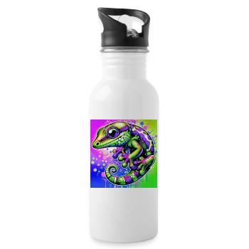 Gecko - Water bottle with straw - white - Right