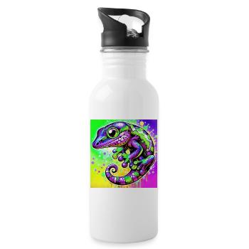 Gecko - Water bottle with straw - white - Right