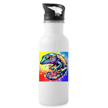 Gecko - Water bottle with straw - white - Right