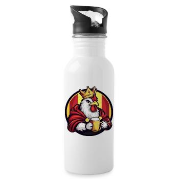 Chicken Beer Funny - Water bottle with straw - white - Right
