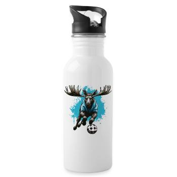 Équipe de football de Moose - Gourde avec paille intégrée - blanc - Droite