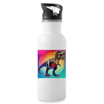 dinosaur - Water bottle with straw - white - Right