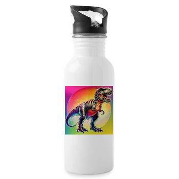 dinosaure - Gourde avec paille intégrée - blanc - Droite