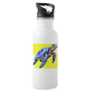 turtle - Water bottle with straw - white - Right