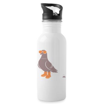 Taube Orange - Trinkflasche mit integriertem Trinkhalm - Weiß - Rechts