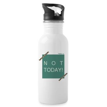 NOT TODAY! Leoparden Akzent - Trinkflasche mit integriertem Trinkhalm - Weiß - Rechts