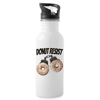 Donut Resist lustiges Donut-Shirt - Trinkflasche mit integriertem Trinkhalm - Weiß - Rechts