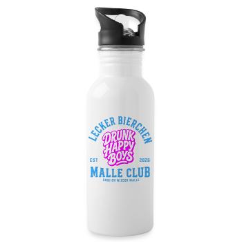 Malle 2026 Lecker Bierchen Malle Club - Trinkflasche mit integriertem Trinkhalm - Weiß - Rechts