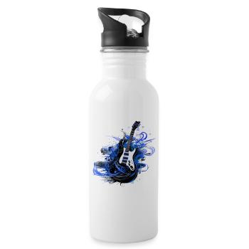 E-Gitarre Gitarre Gitarrist Musik Instrument Rock - Trinkflasche mit integriertem Trinkhalm - Weiß - Rechts