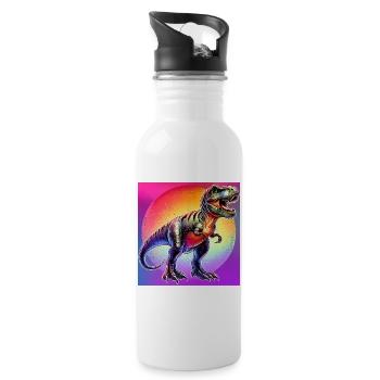 dinosaur - Water bottle with straw - white - Right