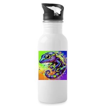 Gecko - Water bottle with straw - white - Right