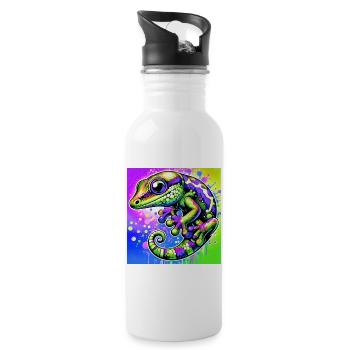 Gecko - Water bottle with straw - white - Right