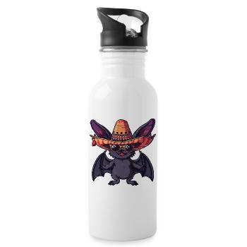 Sombrero Drôle de Chauve-souris - Gourde avec paille intégrée - blanc - Droite