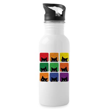 Mois de la Fierté LGBT - L’amour, c’est l’amour des chats - Gourde avec paille intégrée - blanc - Droite