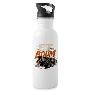 AND BOOM - Water bottle with straw - white - Right