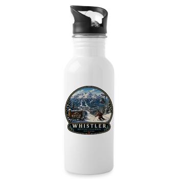 Whistler Kanada Skigebiet Snowboard Skiurlaub - Trinkflasche mit integriertem Trinkhalm - Weiß - Rechts