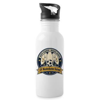 SV Muskelkater United - Trinkflasche mit integriertem Trinkhalm - Weiß - Rechts