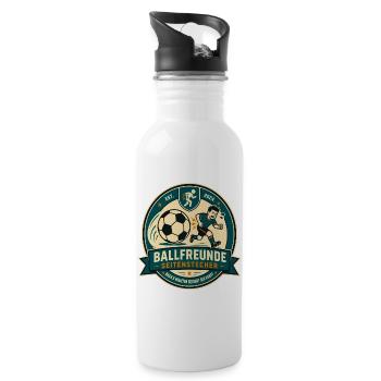 Ballfreunde Seitenstecher - Trinkflasche mit integriertem Trinkhalm - Weiß - Rechts