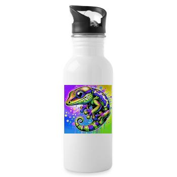 Gecko - Water bottle with straw - white - Right