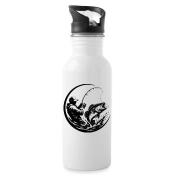 Angler - Water bottle with straw - white - Right
