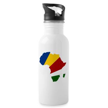 Seychellen_Flagge_Afrika - Water bottle with straw - white - Right