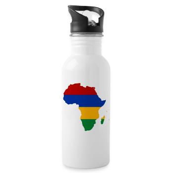 Mauritius_Flagge_Afrika - Water bottle with straw - white - Right