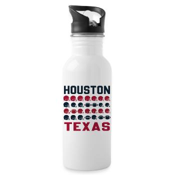 Houston Texas Retro Football - Trinkflasche mit integriertem Trinkhalm - Weiß - Rechts