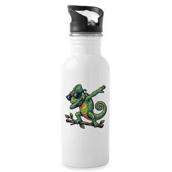 Escarpage du Caméléon - Gourde avec paille intégrée - blanc - Droite