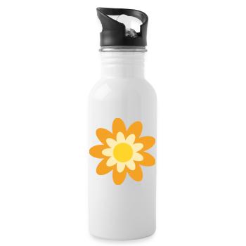 Hippie du cadeau fleur de fleurs des années 70 - Gourde avec paille intégrée - blanc - Droite